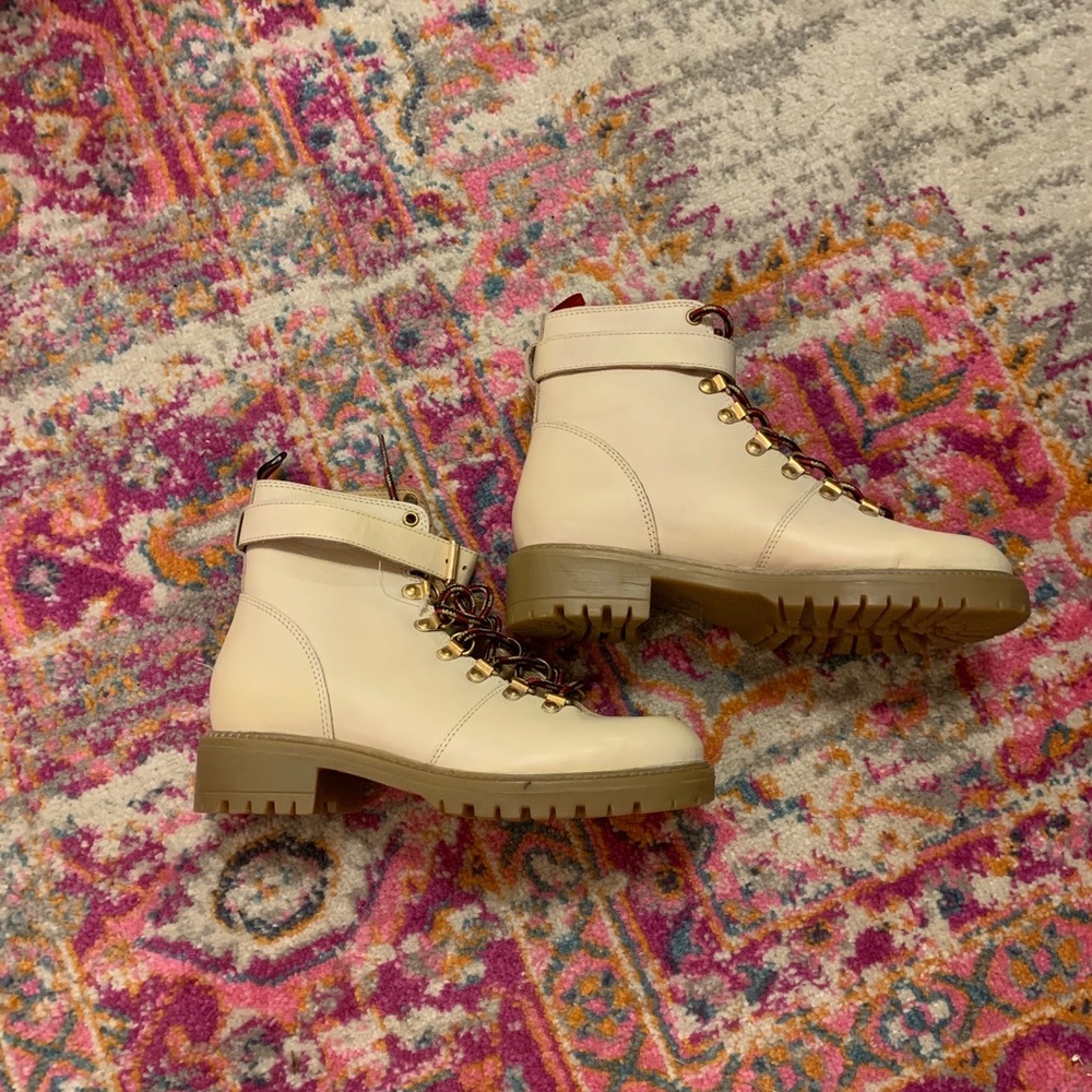 Light brown combat boots